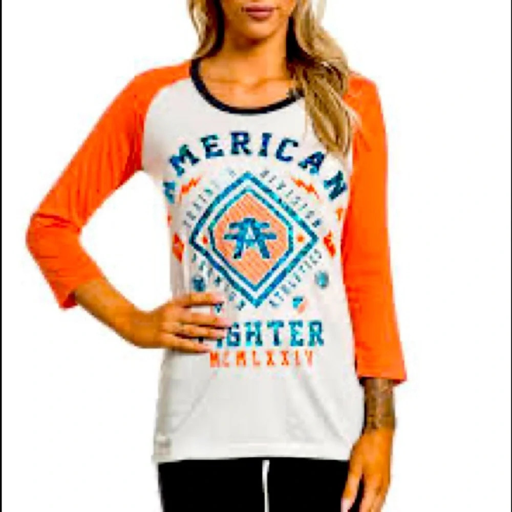 🐼🐼🐼Premium athletic American fighter 3/4 sleeve tee